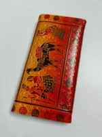 Handcrafted Leather Wallet – Traditional Art Design for Women - Image 3