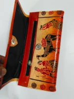 Handcrafted Leather Wallet – Traditional Art Design for Women - Image 4