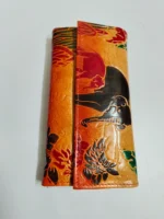 Leather Wallet – Elephant Embossed Artistic Design - Image 4