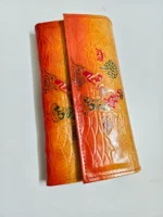 Handcrafted Leather Wallet – Traditional Folk Art Embossed Design - Image 4