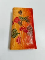 Handcrafted Leather Wallet – Traditional Folk Art Embossed Design - Image 3