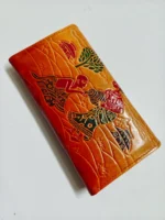 Handcrafted Leather Wallet – Traditional Folk Art Embossed Design