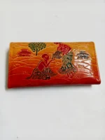 Handcrafted Leather Wallet – Traditional Folk Art Embossed Design - Image 2