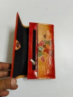 Handcrafted Leather Wallet – Traditional Folk Art Embossed Design - Image 7