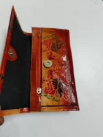 Handcrafted Leather Wallet – Elephant Embossed Folk Art Design - Image 7
