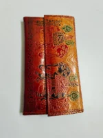Handcrafted Leather Wallet – Elephant Embossed Folk Art Design - Image 6
