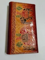 Handcrafted Leather Wallet – Elephant Embossed Folk Art Design - Image 2