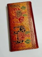 Handcrafted Leather Wallet – Elephant Embossed Folk Art Design - Image 3