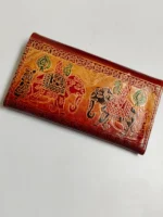 Handcrafted Leather Wallet – Elephant Embossed Folk Art Design