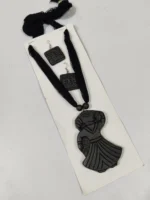 Terracotta Handicraft Necklace for women Set (black colour) - Image 3