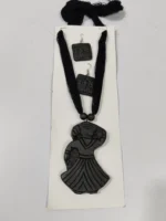 Terracotta Handicraft Necklace for women Set (black colour) - Image 4