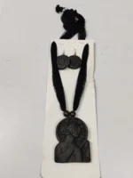 Handcrafted Black Terracotta Jewellery Set with Earrings