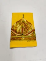 Handmade Yellow Cotton Kantha Stitch Blouse Piece - Image 4