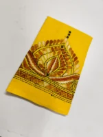 Handmade Yellow Cotton Kantha Stitch Blouse Piece - Image 2