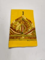 Handmade Yellow Cotton Kantha Stitch Blouse Piece
