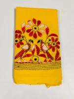 Handmade Yellow Cotton Kantha Stitch Blouse Material