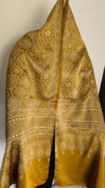 Ajrakh Modal Silk Stole Hand block (yellow Sonali colour) - Image 2