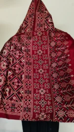 Ajrakh Stole Modal Silk Hand block for Women - Image 6