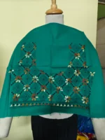 Sea Green Cotton Kantha Stitch Blouse Material