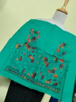 Green Kantha Stitch Blouse One Piece - Image 2