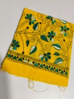 Kantha stitch Cotton Blouse piece For Women (yellow ) - Image 3
