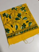 Kantha stitch Cotton Blouse piece For Women (yellow ) - Image 2