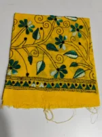 Kantha stitch Cotton Blouse piece For Women (yellow ) - Image 4