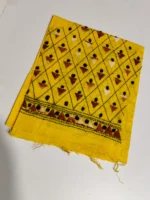 Kantha stitch Cotton Blouse piece (yellow colour) - Image 2