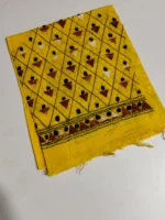 Kantha stitch Cotton Blouse piece (yellow colour) - Image 3