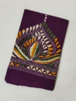 Cotton Kantha Stitch Blouse Pieces Purple Colour - Image 2