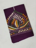 Cotton Kantha Stitch Blouse Pieces Purple Colour - Image 3