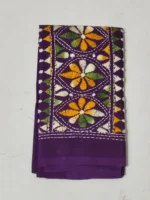Purple Cotton Kantha Stitch Blouse Piece - Image 4