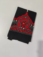 Black Kantha Work Blouse Piece - Image 2