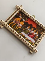 Handcrafted Wooden Wall Hanging with Traditional Folk Dance Painting - Image 2