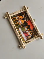 Handcrafted Wooden Wall Hanging with Traditional Folk Dance Painting - Image 3