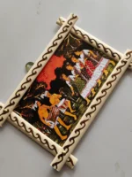 Handcrafted Wooden Wall Hanging with Traditional Folk Dance Painting - Image 6