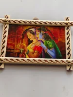 Handcrafted Wooden Wall Hanging with Radha Krishna Art Design