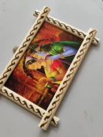 Handcrafted Wooden Wall Hanging with Radha Krishna Art Design - Image 3