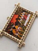 Handcrafted Wooden Wall Hanging with Traditional Folk Dance Painting - Image 5