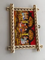 Handcrafted Wooden Wall Hanging with Traditional Folk Dance Painting - Image 5