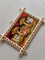 Handcrafted Wooden Wall Hanging with Traditional Folk Dance Painting - Image 4