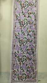 D Tussar Silk Kantha Stitch Stole with Multicolor Bird & Floral Design - Image 5