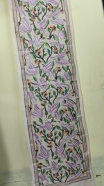 D Tussar Silk Kantha Stitch Stole with Multicolor Bird & Floral Design - Image 3