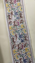 D Tussar Silk Kantha Stitch Stole with Handcrafted Animal & Bird Motif - Image 3