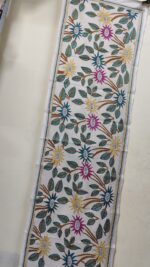 D Tussar Silk Kantha Stitch Stole with Multicolor Floral Motif - Image 3