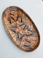 Handcraft Wooden Serving Tray with Minimalist Fish Line Art Design - Image 3