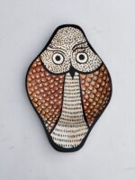 Handcrafted Wooden Owl Shape Serving Tray with Folk Art Design - Image 4