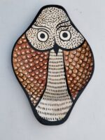 Handcrafted Wooden Owl Shape Serving Tray with Folk Art Design