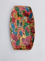Handcraft Wooden Serving Tray with Colorful Folk Bird Art Design - Image 4