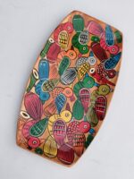 Handcraft Wooden Serving Tray with Colorful Folk Bird Art Design - Image 3
